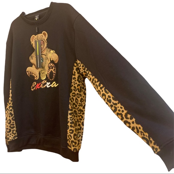 Screenshot size 3X sweatshirt Extra Teddy patch and leopard print sleeves - Picture 3 of 6
